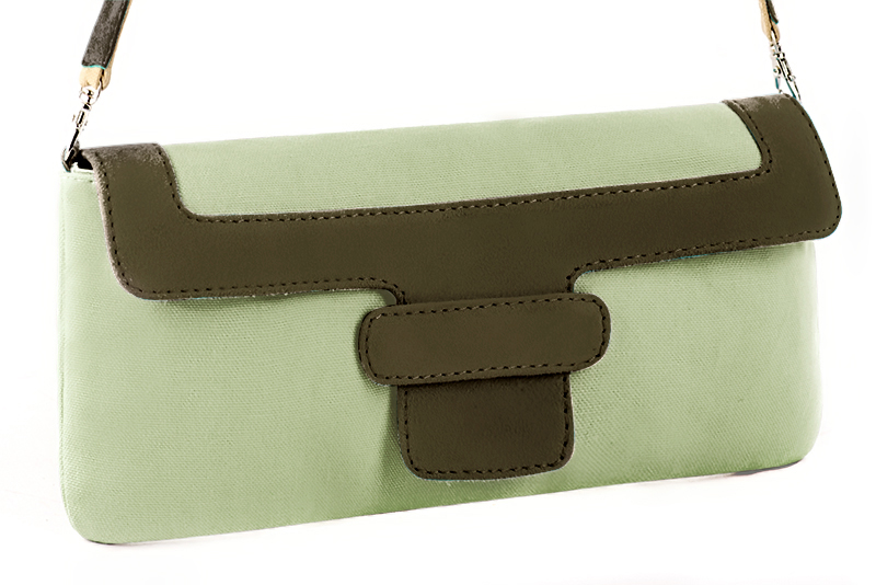 Meadow green women's dress clutch, for weddings, ceremonies, cocktails and parties. Front view - Florence KOOIJMAN